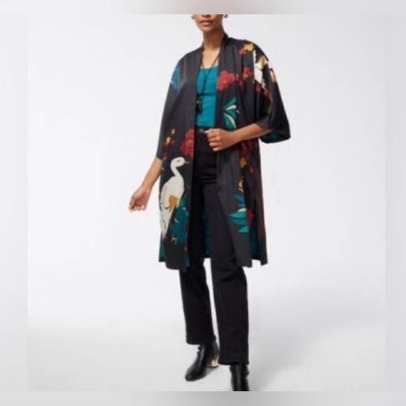 Chicos Nature Print reversible  Kimono size XXS-XS - Picture 2 of 11